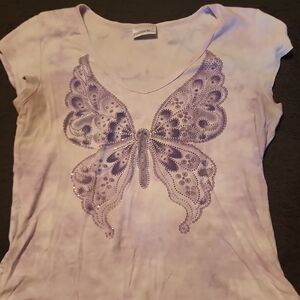 Fashion Bug Lavender Butterfly Tee
